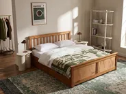 Bett mit 2 Schubladen OLENDON Kiefernholz Braun 160 x 200 cm_1068557