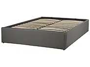 Ottoman Bed without Headboard DINAN Fabric Dark Grey 120 x 200 cm (EU Small Double)_1187445