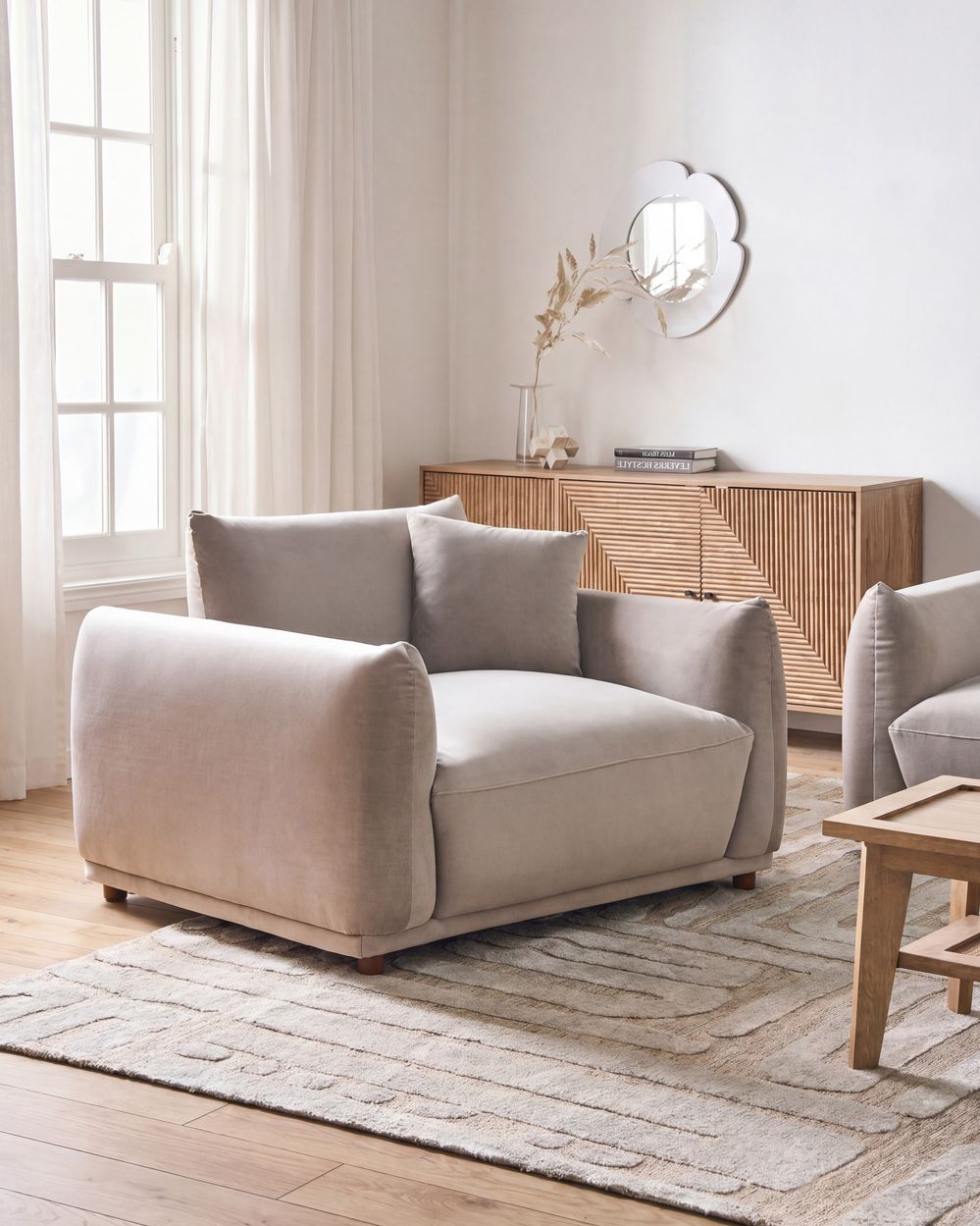 Fauteuil JUBEK Velours Taupe