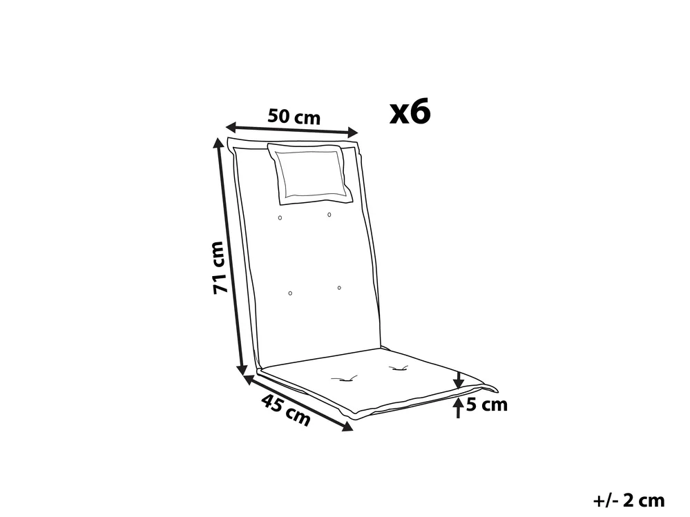 Sitzauflagen 6er Set JAVA/AMANTEA 50 x 70 cm Cremeweiß_801268