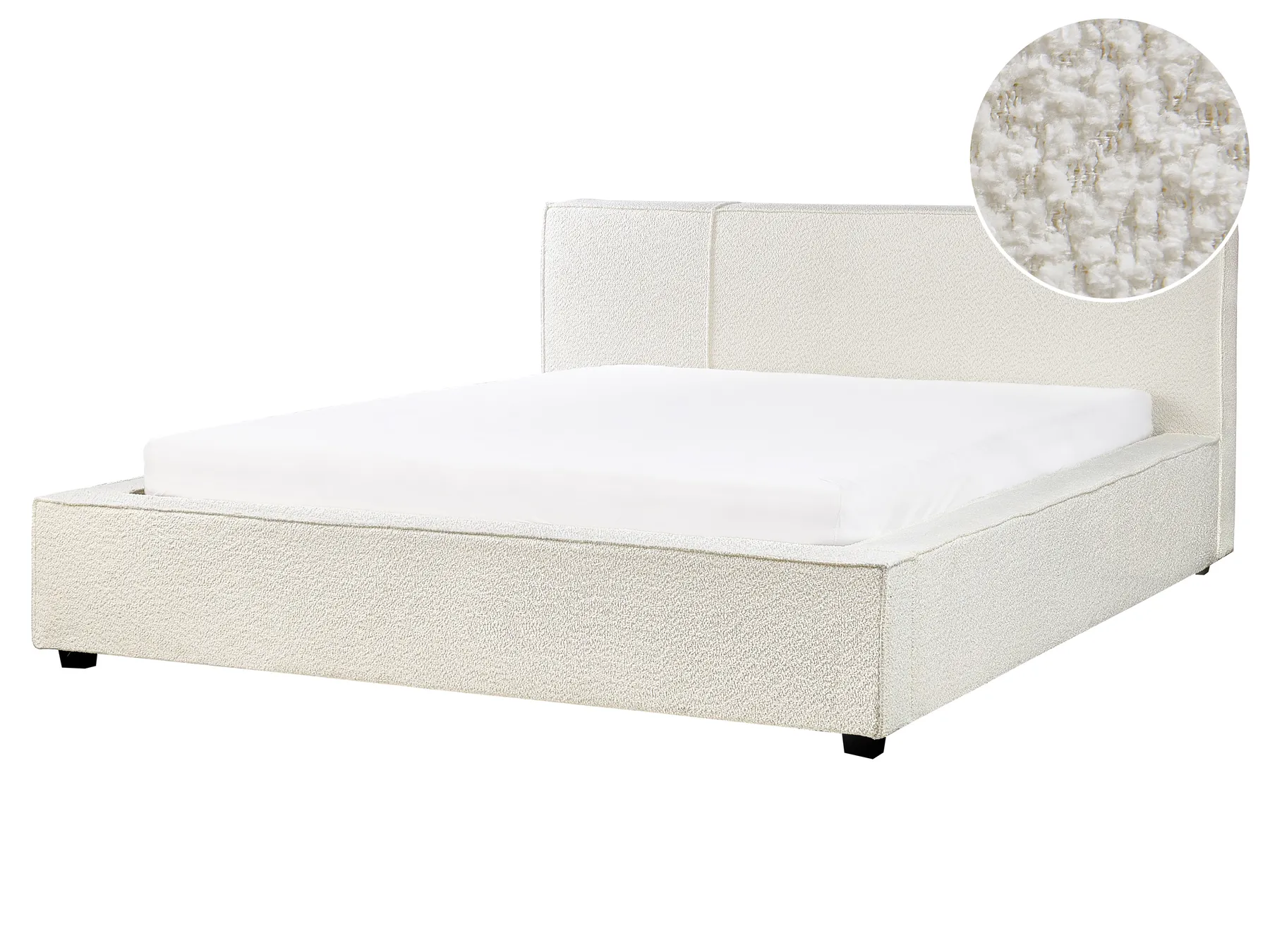 Bed Boucle MIRANDE 160 x 200 cm (EU King Size) Off-White_943321