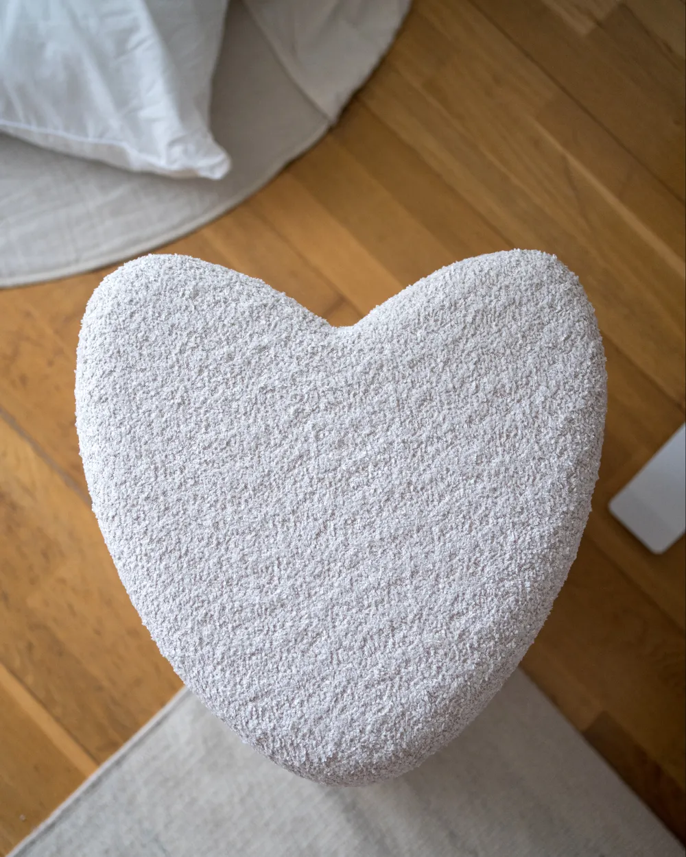 Pouf SCOTIA Chenillegewebe Beige_1022585