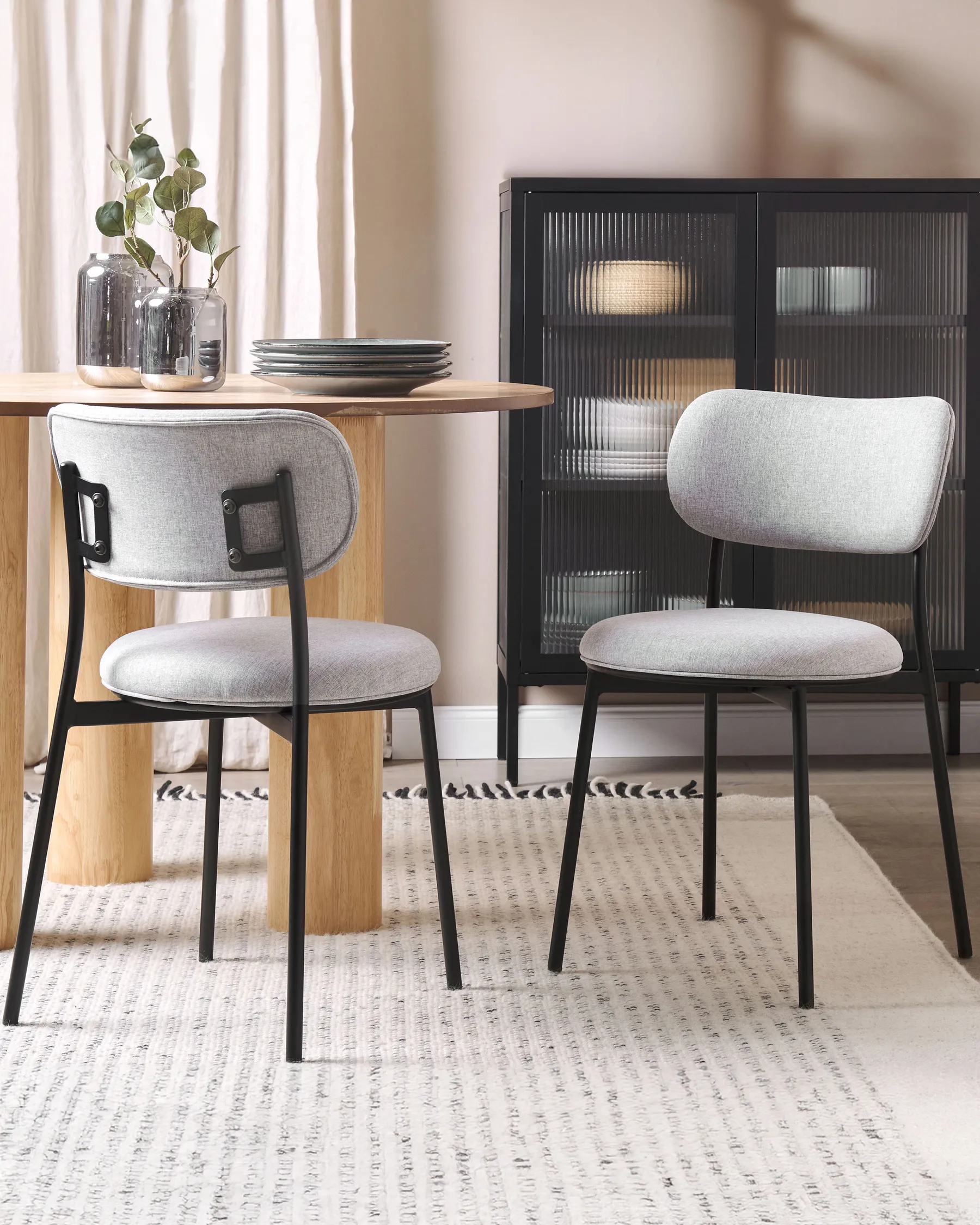 Set of 2 Dining Chairs CASEY Light Grey_884574