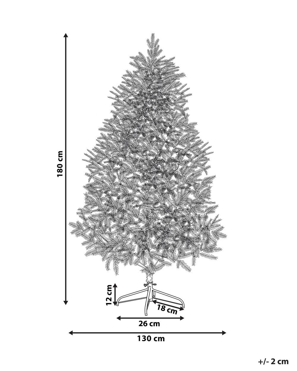 Künstlicher Weihnachtsbaum mit Schnee BASSIE 180 cm Weiß_783706