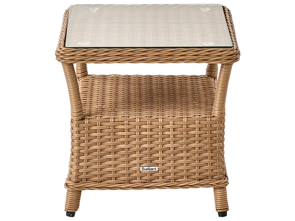 Lounge Set mit Tisch und Ottomane 2-Sitzer PONZA Polyrattan Braun_984558