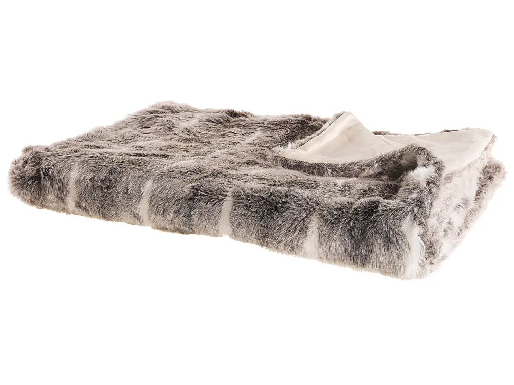Kuscheldecke TADDART Stoff 180 x 220 cm Braun