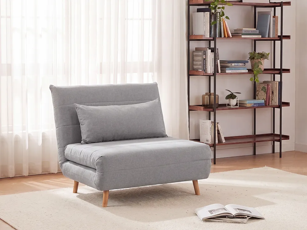 1-Sitzer Schlafsofa SETTEN Stoff Hellgrau_1153730