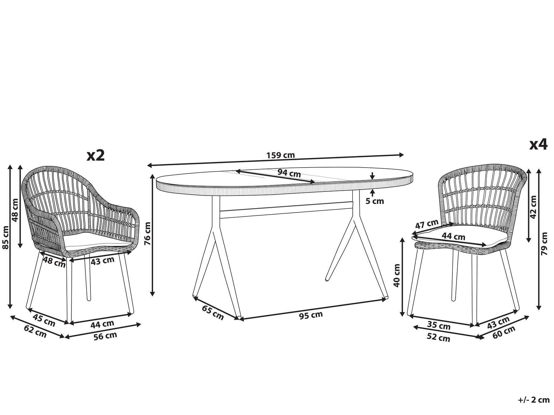 Gartenmöbel Set 6-Sitzer ALIANO inkl. Kissen Polyrattan Pastellrosa_851414