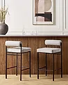 Set mit 2 Barstühlen AMAYA Hellgrau
