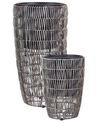 Set mit 2 Blumentöpfen CHELONE 26/34 cm Polyrattan Braun