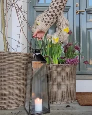 Set of 2 Wicker Planters BITOLA 40/48 cm PE Rattan Brown_980347