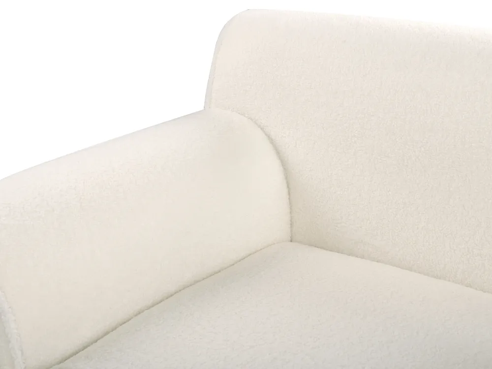 Ecksofa 3-Sitzer SIMOS Bouclé Weiß rechtsseitig_927965