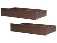 Set of 2 Bed Storage Drawers Pine Wood RUMILLY Dark Brown_925858