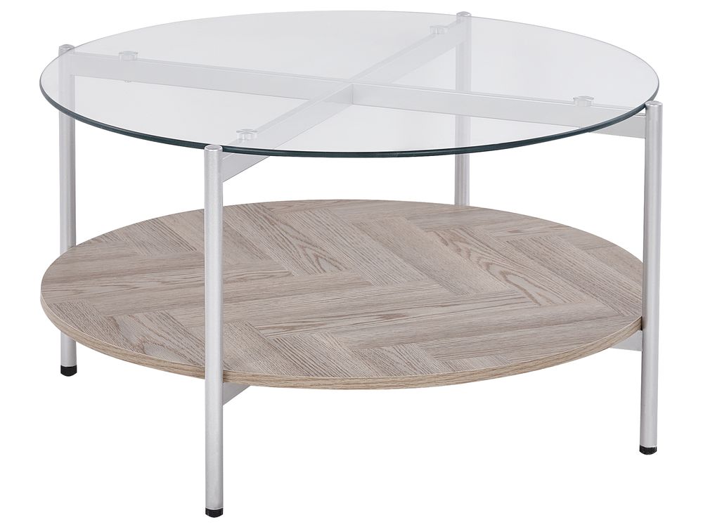 Salontafel LOVELL Veiligheidsglas Zilver