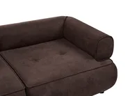 Sofa 3 Seater SALLA with Ottoman Fabric Dark Brown_1057930