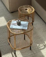 Couchtisch 2er Set CESENATICO Rattan Naturfarben_1019999