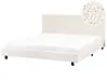 Bett mit Lattenrost Bouclé ALBI 180 x 200 cm Cremeweiß