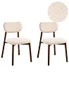Esszimmerstuhl 2er Set MILLS Bouclé Braun / Hellbeige