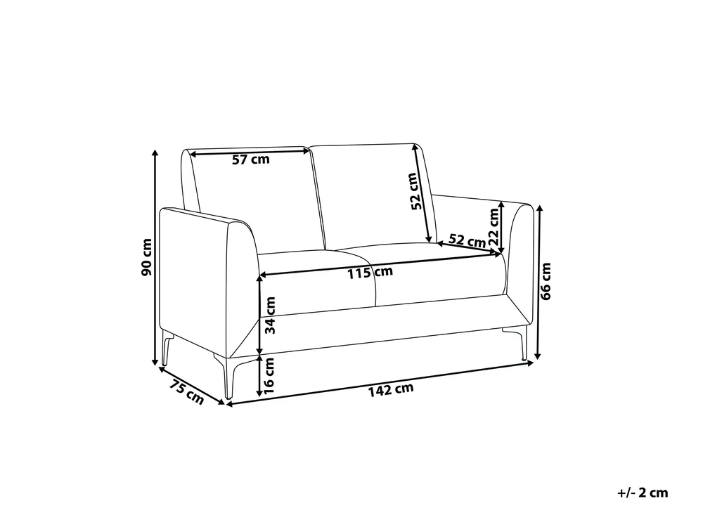Sofa 2-Sitzer FENES Stoff Beige_897752