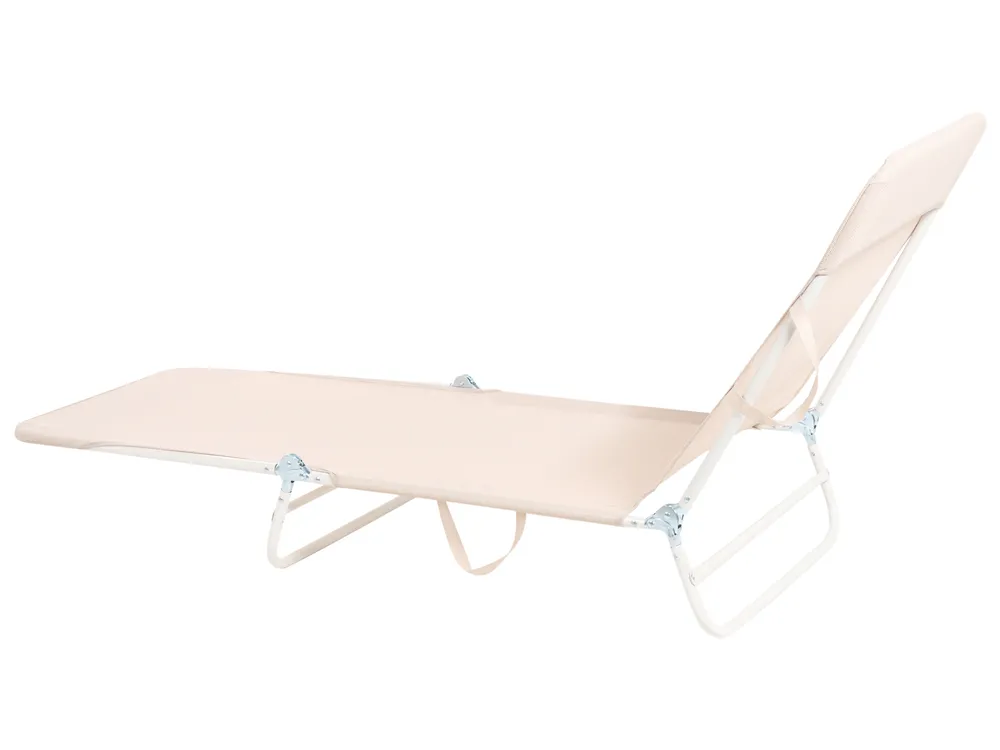 Sonnenliege KASTORIA mit Relaxfunktion Metall Beige_1031943