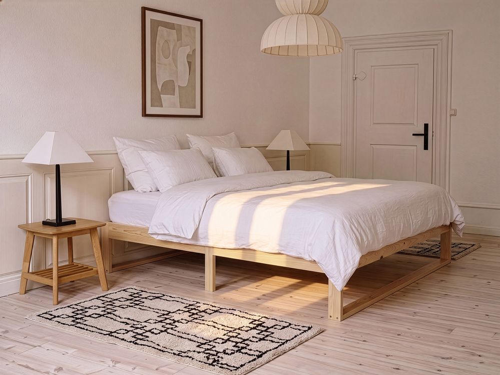 Bed zonder hoofdbord Dennenhout TALAIRAN 140 x 200 cm Lichtbruin