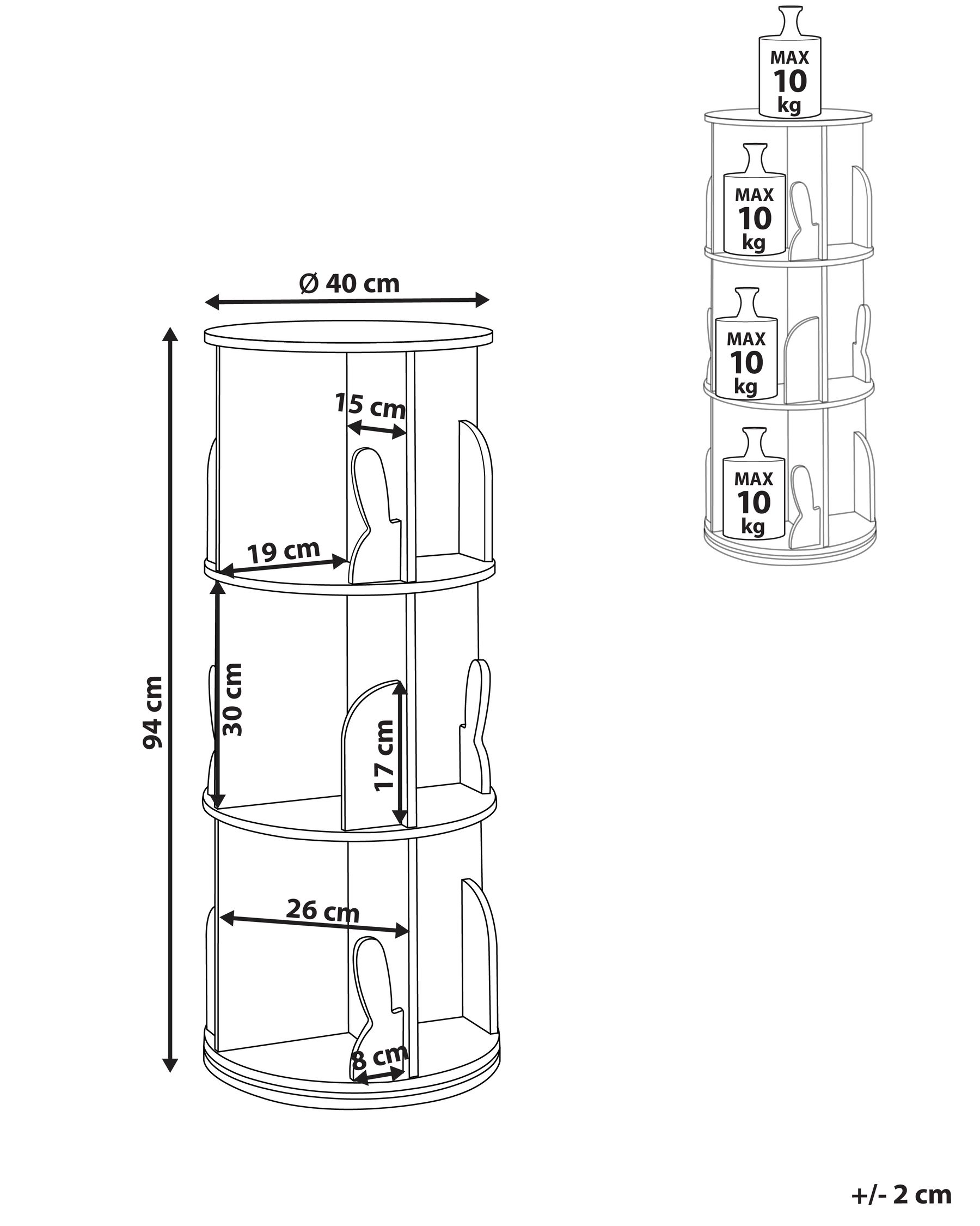 Drehbares Bücherregal CANEY 94 cm Hellgrün_949168