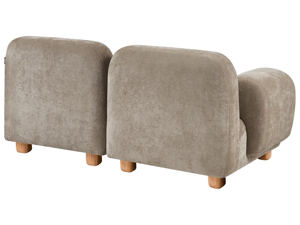 Modulsofa 2-Sitzer AMLI mit Ottomane Stoff Beige_1070302
