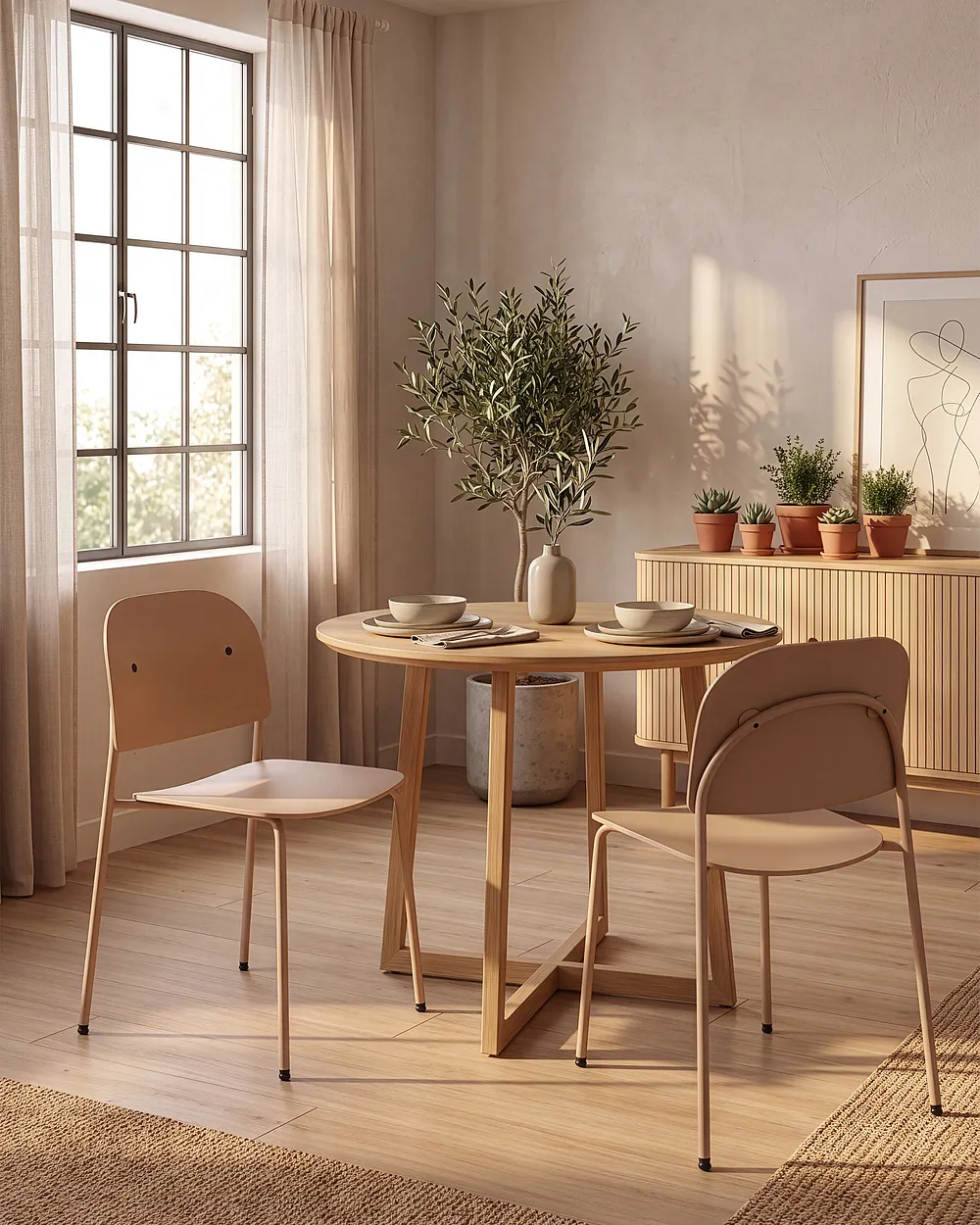 Esszimmerstuhl 2er Set WINDUST Metall Beige_1151242