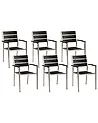 Gartenstuhl 6er Set VERNIO Schwarz / Silber