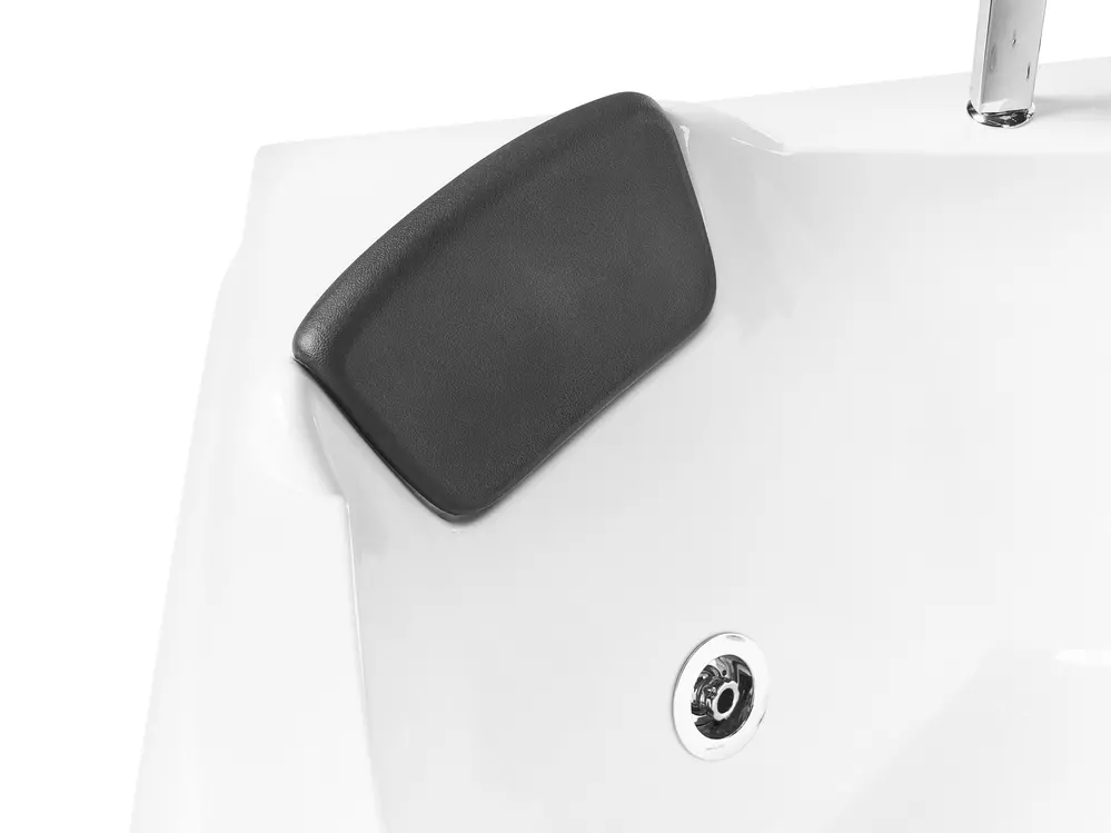 Corner Hot Tub with LED MONACO 2100 x 1450 mm with Built-In Bluetooth Speaker White_1068845