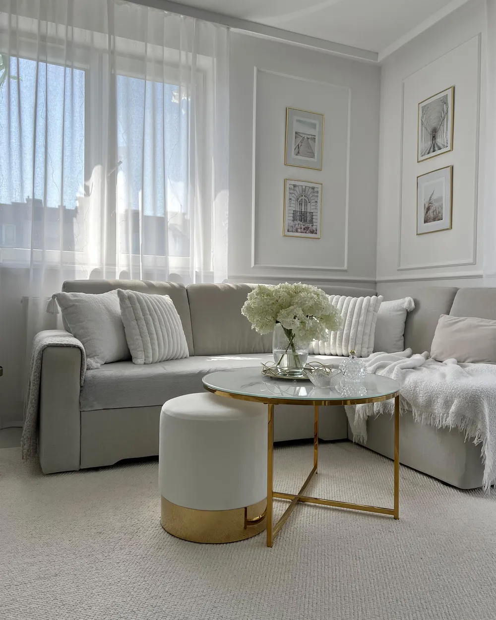 Pouffe SOPHIA Velvet White_946499