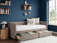 Daybed with Storage MARRAY Velvet Light Grey 90 x 200 cm (EU Single)_1069214