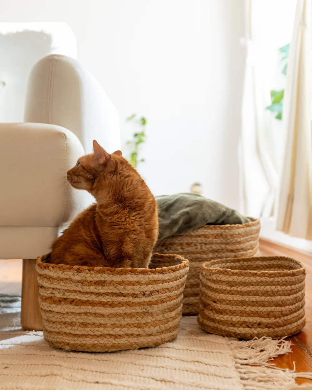 Aufbewahrungskorb 3er Set KAHU Jute Naturfarben_975432