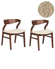 Set of 2 Dining Chairs MAROA Wood Light Beige_934297