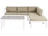 Garten Ecksofa mit Tisch 5-Sitzer MESSINA Metall Sandbeige linksseitig