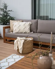 Set of 2 Decorative Cushions CERINTHE 40 x 60 cm Cotton Light Beige Chevron Pattern_918276