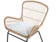 Bistro Set with Cushions LABICO PE Rattan Light Brown_781648