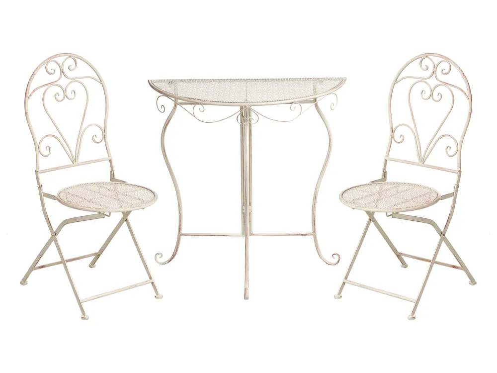 Bistro Set klappbar FOLELLI Metall Hellbeige