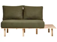 Sofa 2-Sitzer SALO mit Tischen Bouclé Dunkelgrün_932539