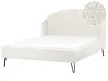 Bett mit Lattenrost Bouclé AMBILLOU 160 x 200 cm Cremeweiß