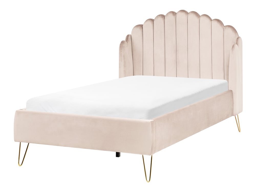 Bed Stof AMBILLOU 120 x 200 cm Lichtbeige