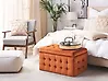 Ottomane mit Stauraum MICHIGAN Samtstoff Orange