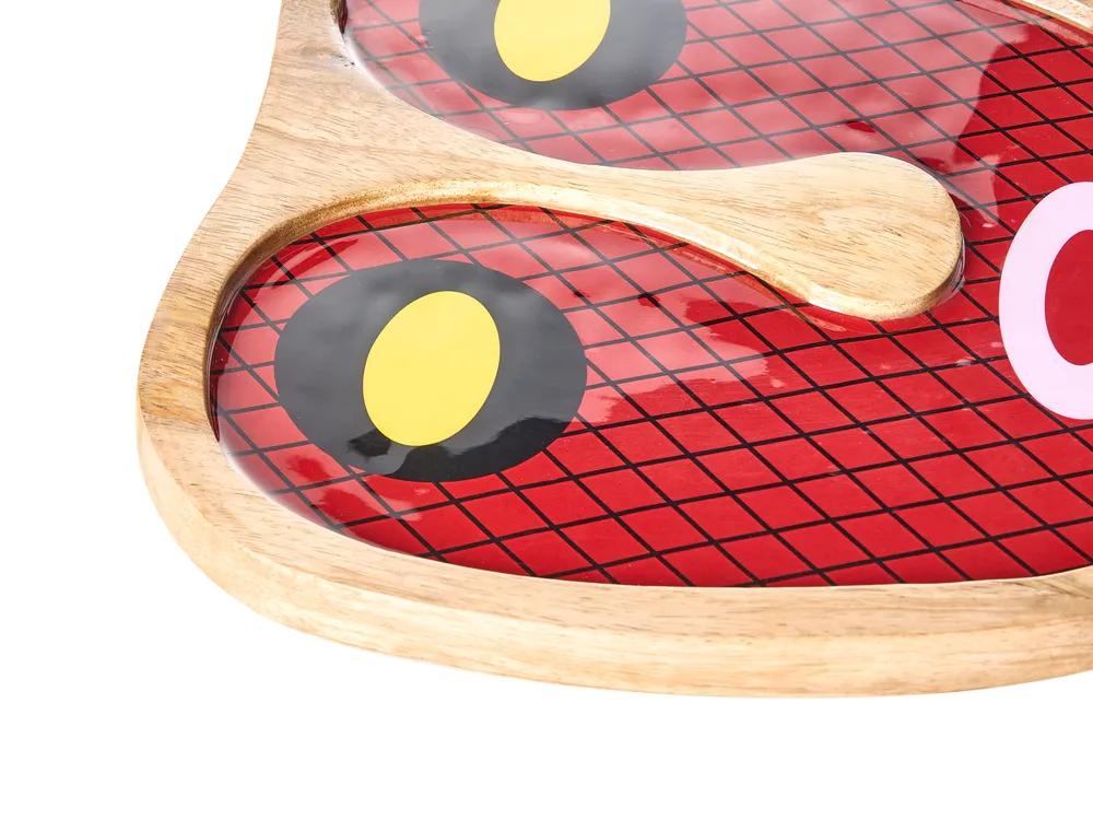 Wandobjekt Gesicht KATSINA Mangoholz 22 cm Rot_1038590