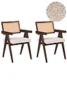Esszimmerstuhl 2er Set AVA Holz Dunkelbraun / Hellbeige