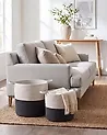 Aufbewahrungskorb 2er Set PAZHA Baumwolle Schwarz