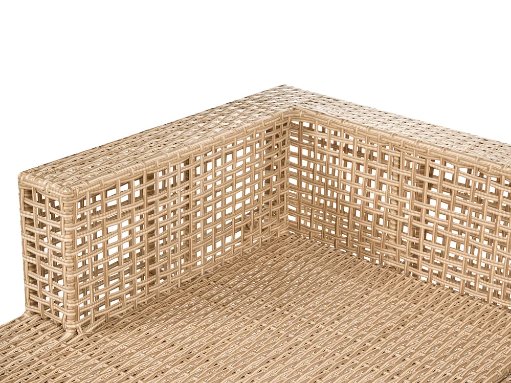 Lounge Set mit Tisch 4-Sitzer CALASETTA Polyrattan Beige rechtsseitig_999247