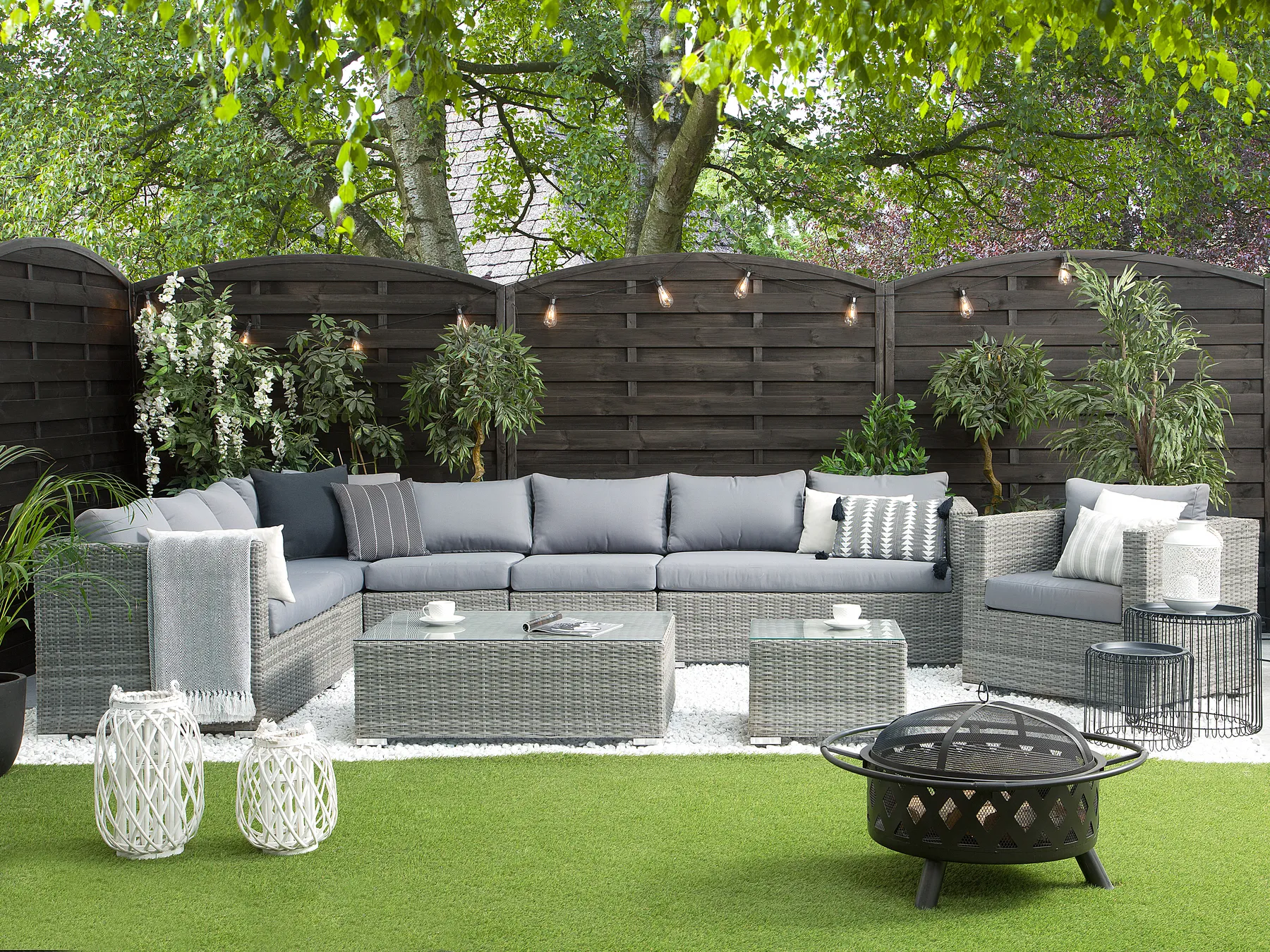 Outdoor Kissenbezug Set XXL Grau_762790