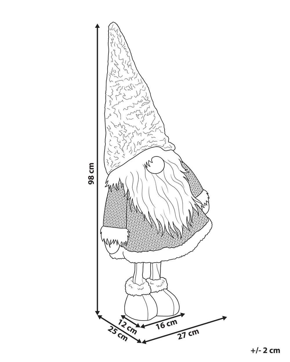 Weihnachtsdekoration AUTTI 98 cm Zwerg Braun_1175071