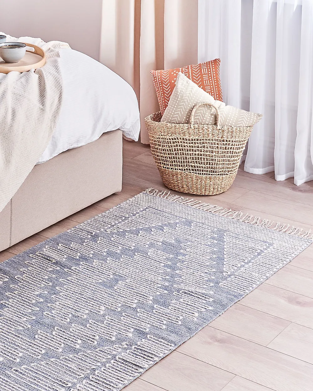Rug ANSAR Blue 80 x 150 cm Cotton_1182826