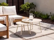 Outdoor Couchtisch 2er Set VIMERCATE Metall Beige_1094856